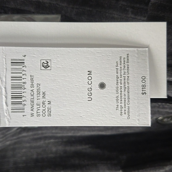 NWT UGG Angelica Button Down Corduroy Shirt Size M - Picture 5 of 11